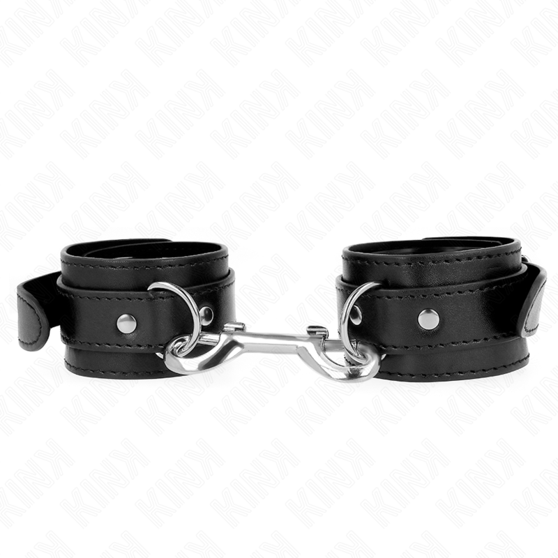 KINK - APPAREILS-POIGNETS - RANGÉE DE RIVETS SIMPLE NOIR AJUSTABLE 17-28 CM X 5 CM - Sensualia