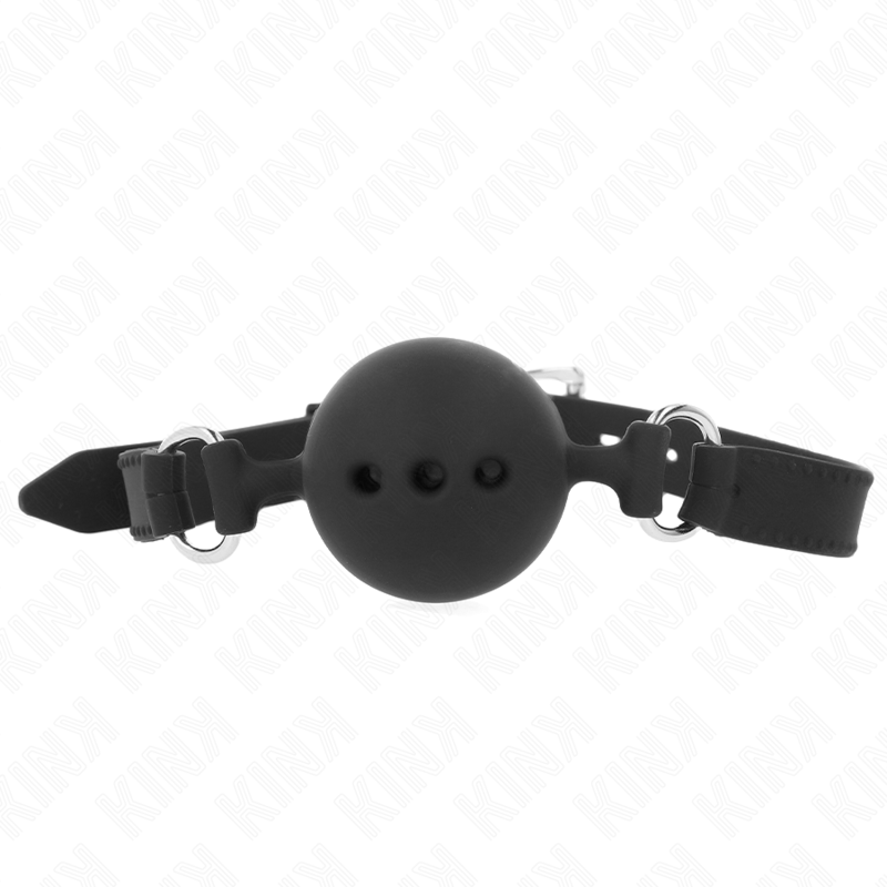 KINK - BÂTON ENTIEREMENT SILICONE 55 x 2 CM AVEC BOULE 4,5 CM TAILLE M NOIR AJUSTABLE 35-51 CM - Sensualia