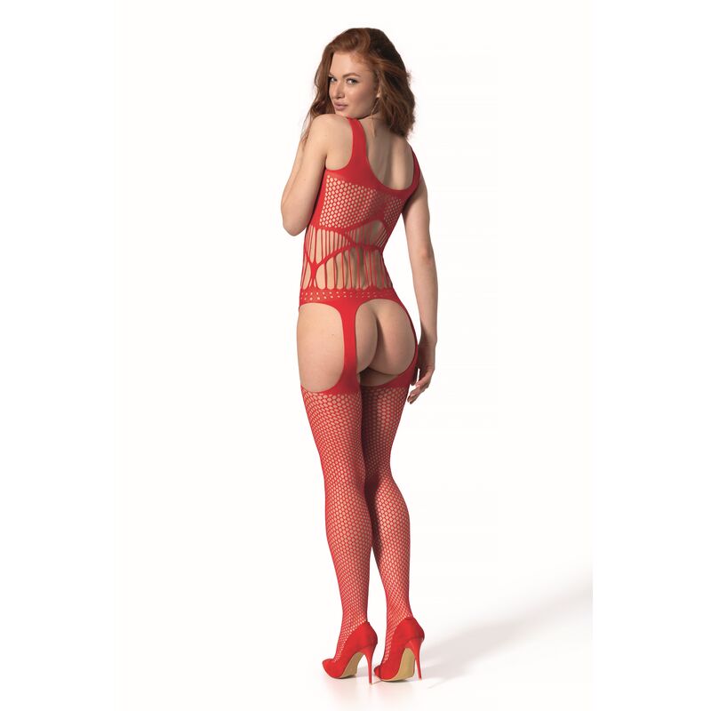 PASSION - BS 106 BODYSTOCKING ROUGE TAILLE UNIQUE - Sensualia