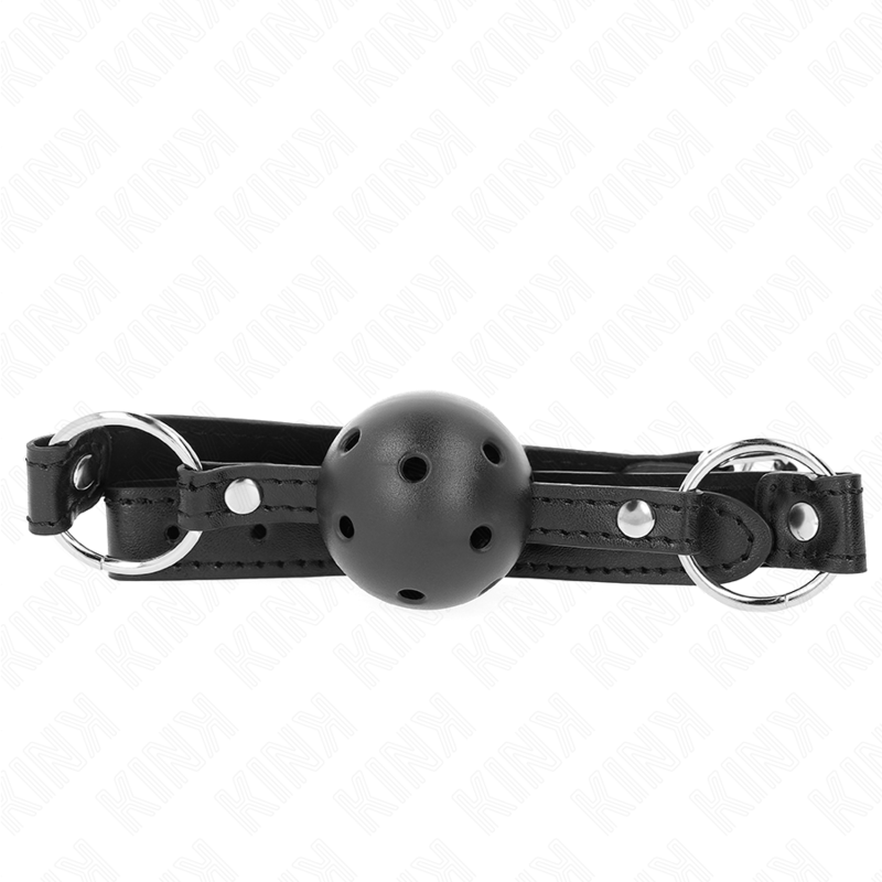 KINK - BOULE NOIRE CREUSE DURE 4,5 CM GAG MODÈLE 1 63,5 X 2 CM - Sensualia