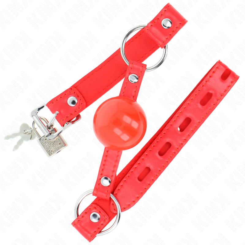 KINK - BÂILLON TPE BALLE 4 CM AVEC ROJO LOCK 60 x 2 CM - Sensualia