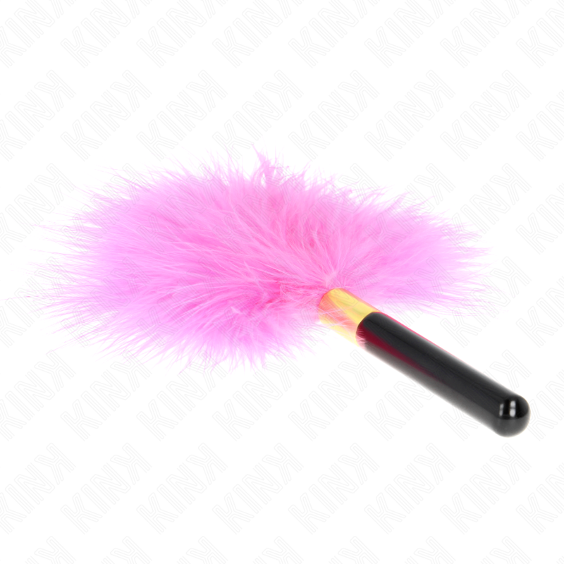 KINK - PLUMES TICKLE EN MÉTAL DORÉ FUCHSIA 18 CM - Sensualia