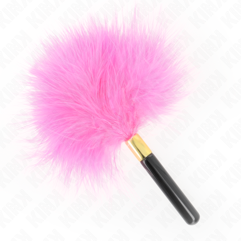 KINK - PLUMES TICKLE EN MÉTAL DORÉ FUCHSIA 18 CM - Sensualia
