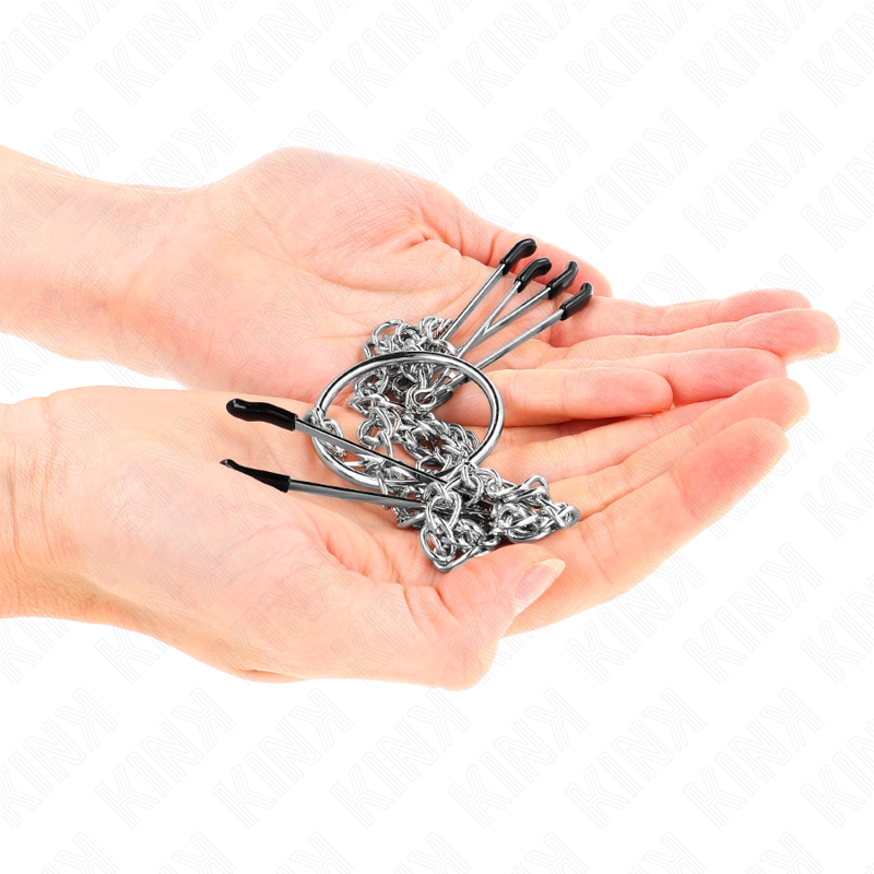 KINK - PINCES TRIPLE À TAMELON ET CLITO AVEC CHAÎNE MODÈLE 1 - Sensualia