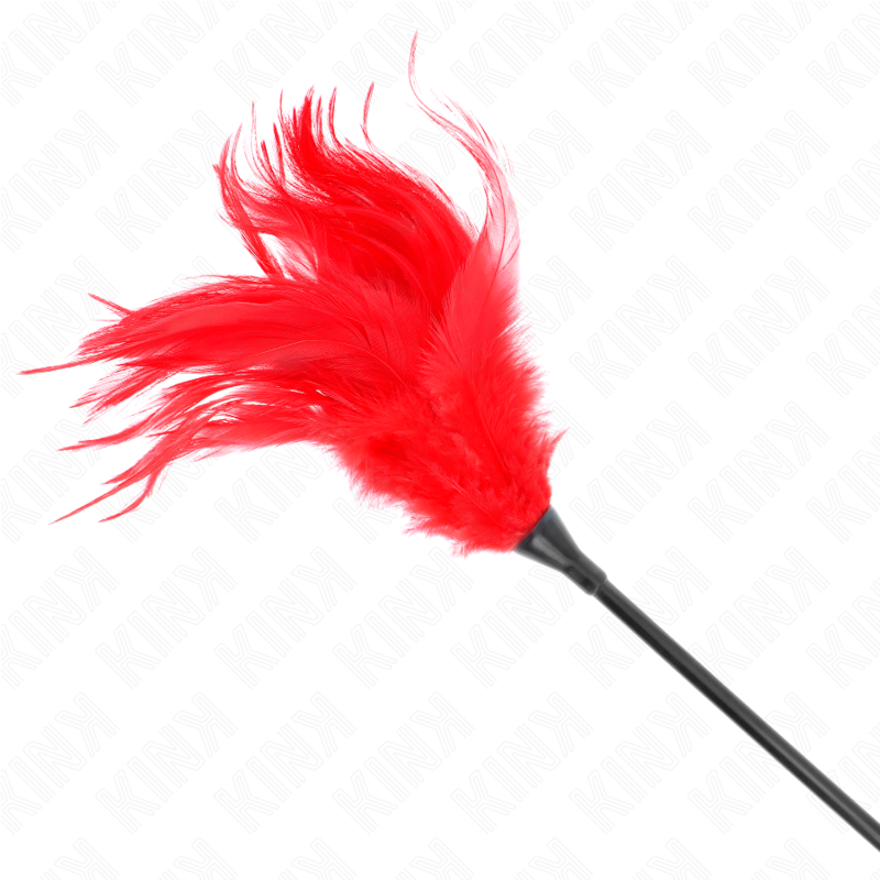 KINK - PLUSIEURS PLUMES DE CHATOUILLES ROUGES 45 CM - Sensualia