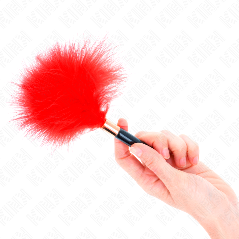 KINK - PLUMES CHACOULES EN MÉTAL ROUGE OR 18 CM - Sensualia