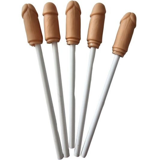 DIABLO PICANTE - 5 CRAYONS AVEC POINTE DE PÉNIS NATURELLE - Sensualia