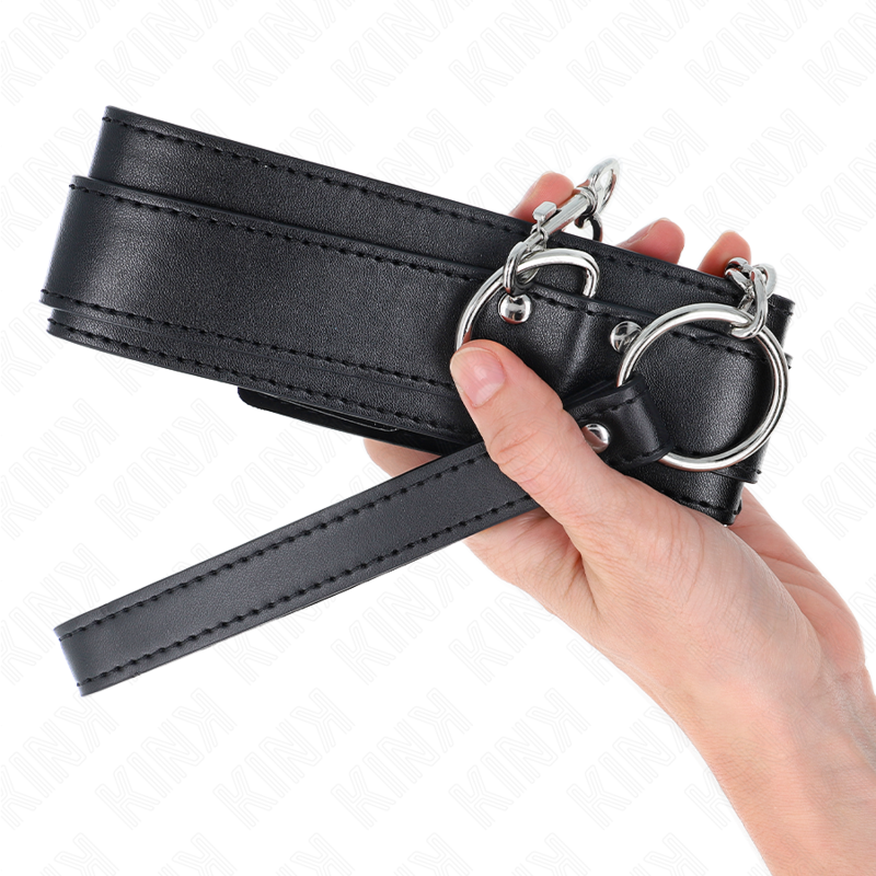 KINK - COLLIER AVEC BRACELET 65 CM BOUCLES ARGENT RÉGLABLES 33-46 CM X 5,5 CM - Sensualia