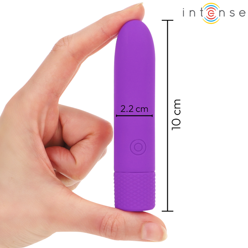 INTENSE - SYMONE BULLET VIBRANT RECHARGEABLE USB 8 VIBRATIONS VIOLET 10 X 2,2 CM - Sensualia