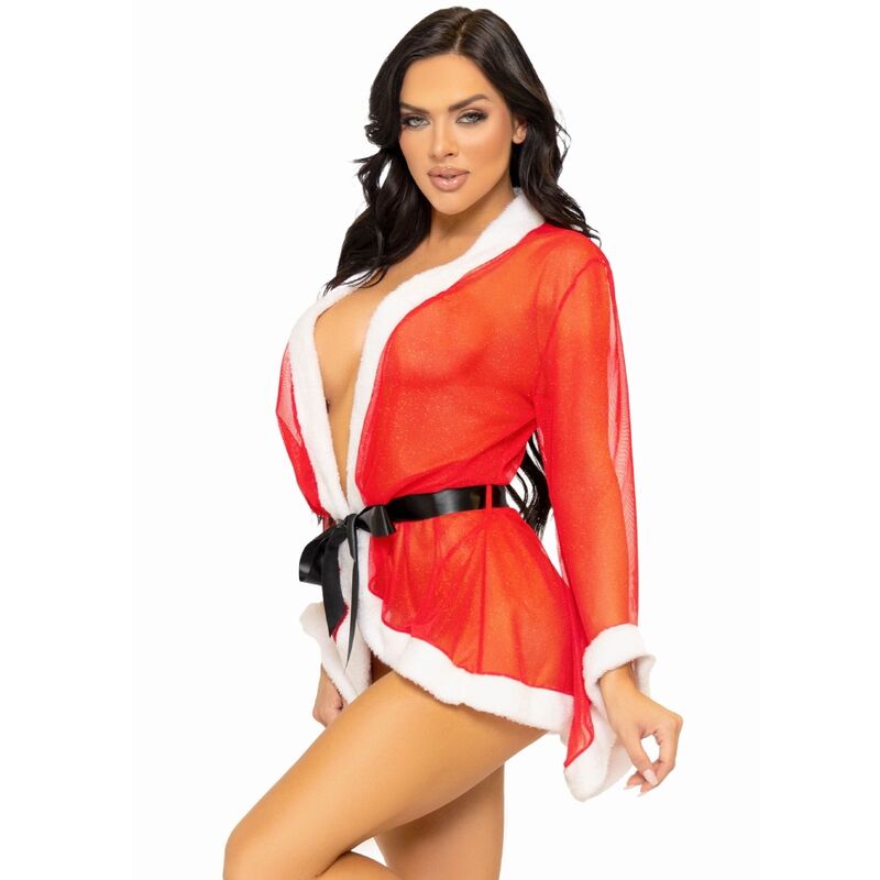 LEG AVENUE - COSTUME DE LINGERIE SEXY DE NOËL PÈRE NOËL ROUGE M/L - Sensualia