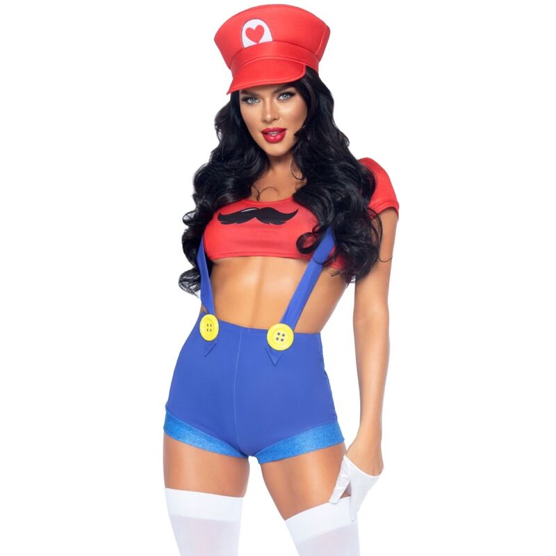 LEG AVENUE - COSTUME SEXY MARIO BROS ROUGE/BLEU M - Sensualia