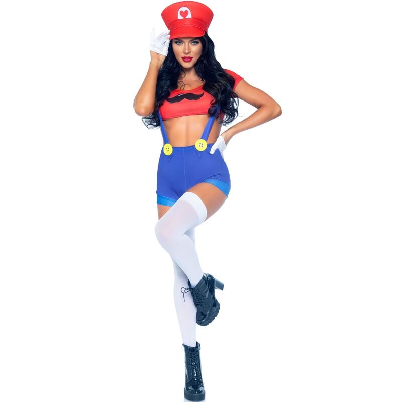 LEG AVENUE - COSTUME SEXY MARIO BROS ROUGE/BLEU M - Sensualia