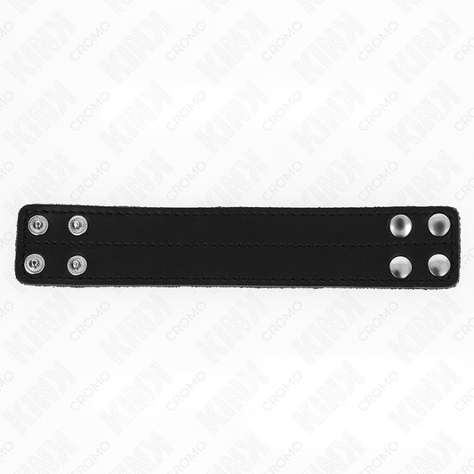 KINK - ANNEAU PÉNIS EN CUIR AVEC FERMETURE À PRESSION 18,5 X 3,3 CM - Sensualia