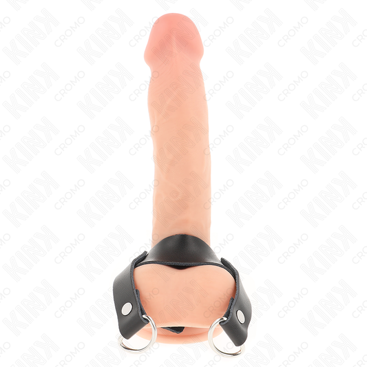 KINK - ANNEAU PÉNIS AVEC ANNEAUX EN FORME DE « D » 18,5 X 3,3 CM - Sensualia