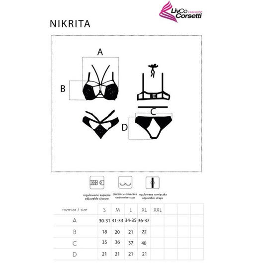 LIVCO CORSETTI FASHION - NIKRITA LC 90674 SUJETADOR + PANTIES NEGRO S - Sensualia