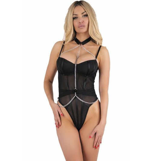 LIVCO CORSETTI FASHION - RUBIKA LC XG079 BODY CON GARGANTILLA NEGRO S - Sensualia