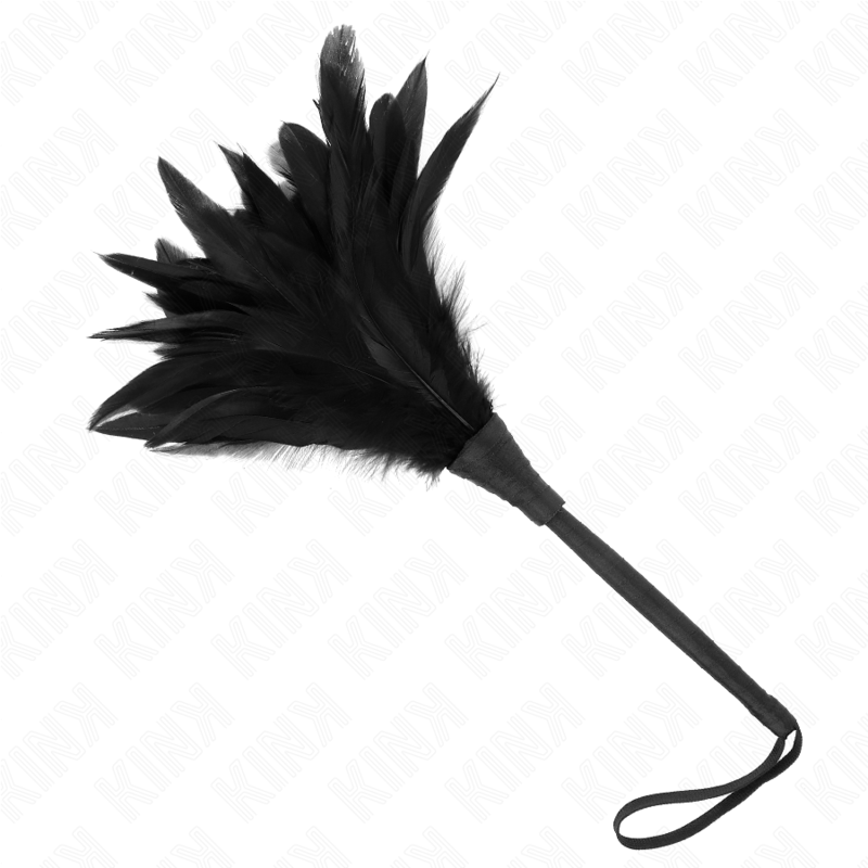 KINK - PLUMES DE POULET TICKLE EN FORME DE CORNE NOIRE 36 CM - Sensualia