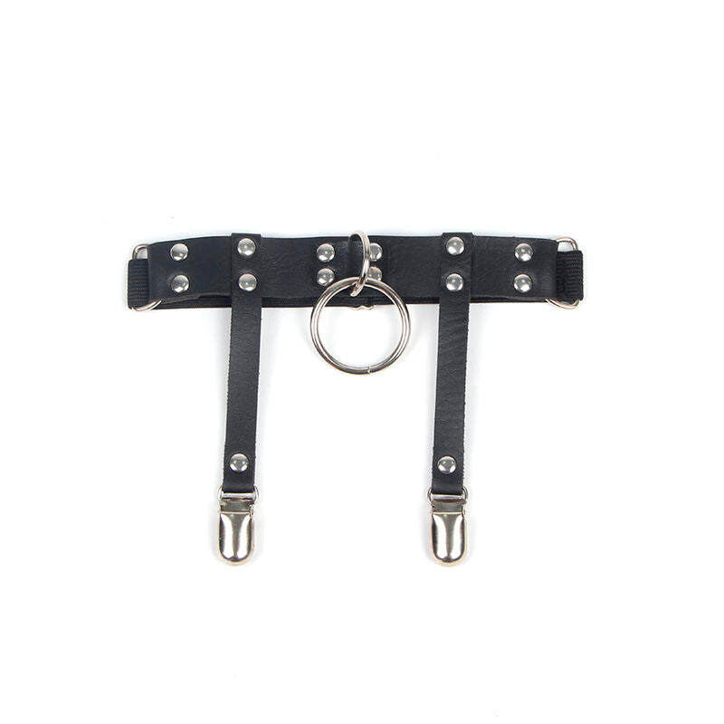 SUBBLIME - 953744 JARRETELLE PUNK EN CUIR AJUSTABLE NOIR TAILLE UNIQUE - Sensualia