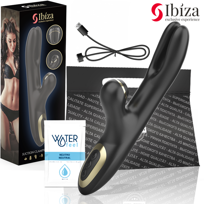 IBIZA - VIBRATEUR DOUBLE SERRAGE NOIR IBIZA TECHNOLOGY
