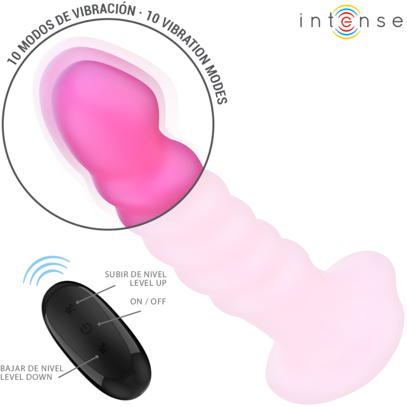 INTENSE - CINDY VIBRATEUR TAILLE L DESIGN SPIRALE 10 VIBRATIONS ROSE TÉLÉCOMMANDE - Sensualia