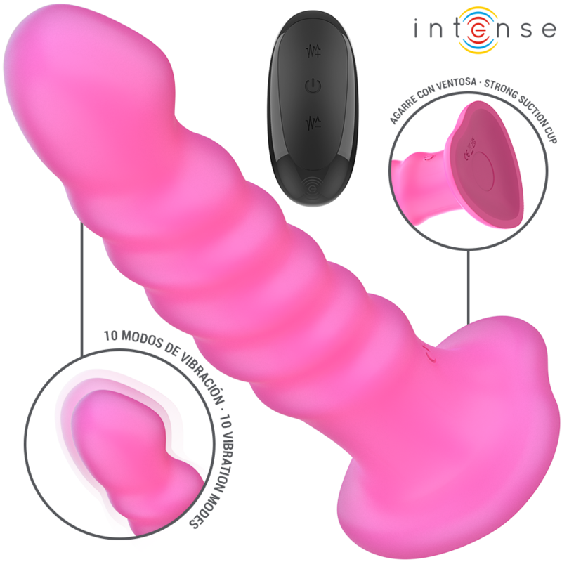 INTENSE - CINDY VIBRATEUR TAILLE L DESIGN SPIRALE 10 VIBRATIONS ROSE TÉLÉCOMMANDE - Sensualia