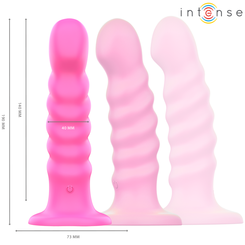 INTENSE - CINDY VIBRATEUR TAILLE L DESIGN SPIRALE 10 VIBRATIONS ROSE TÉLÉCOMMANDE - Sensualia