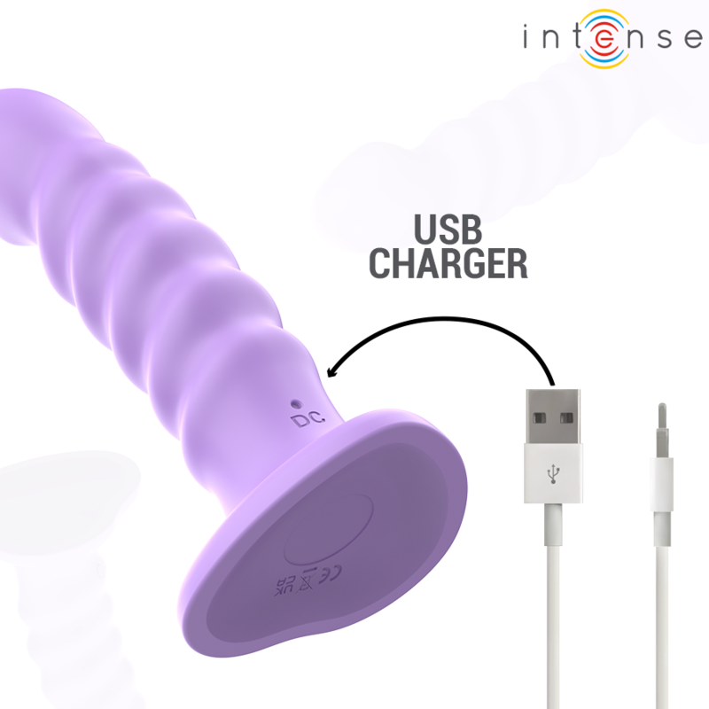 INTENSE - BRENDA VIBRATEUR TAILLE M DESIGN SPIRALE 10 VIBRATIONS VIOLET TÉLÉCOMMANDE INTENSE FUN