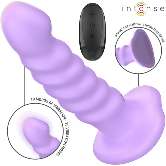 INTENSE - BRENDA VIBRATEUR TAILLE M DESIGN SPIRALE 10 VIBRATIONS VIOLET TÉLÉCOMMANDE INTENSE FUN