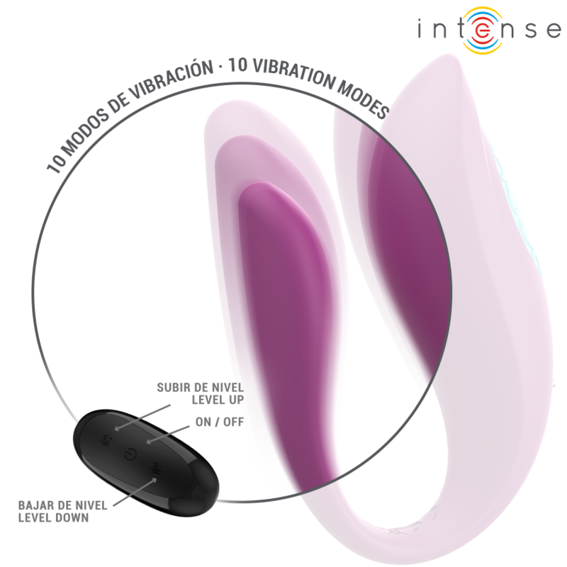 INTENSE - ANNIE VIBRATEUR ET STIMULATEUR EN U VIOLET TÉLÉCOMMANDE - Sensualia