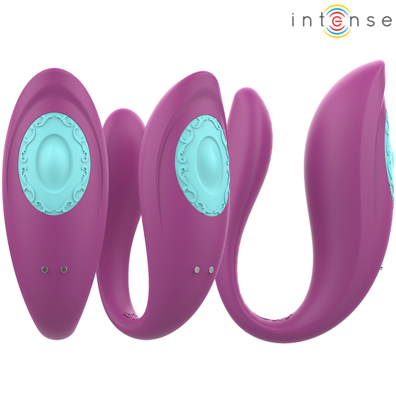 INTENSE - ANNIE VIBRATEUR ET STIMULATEUR EN U VIOLET TÉLÉCOMMANDE - Sensualia