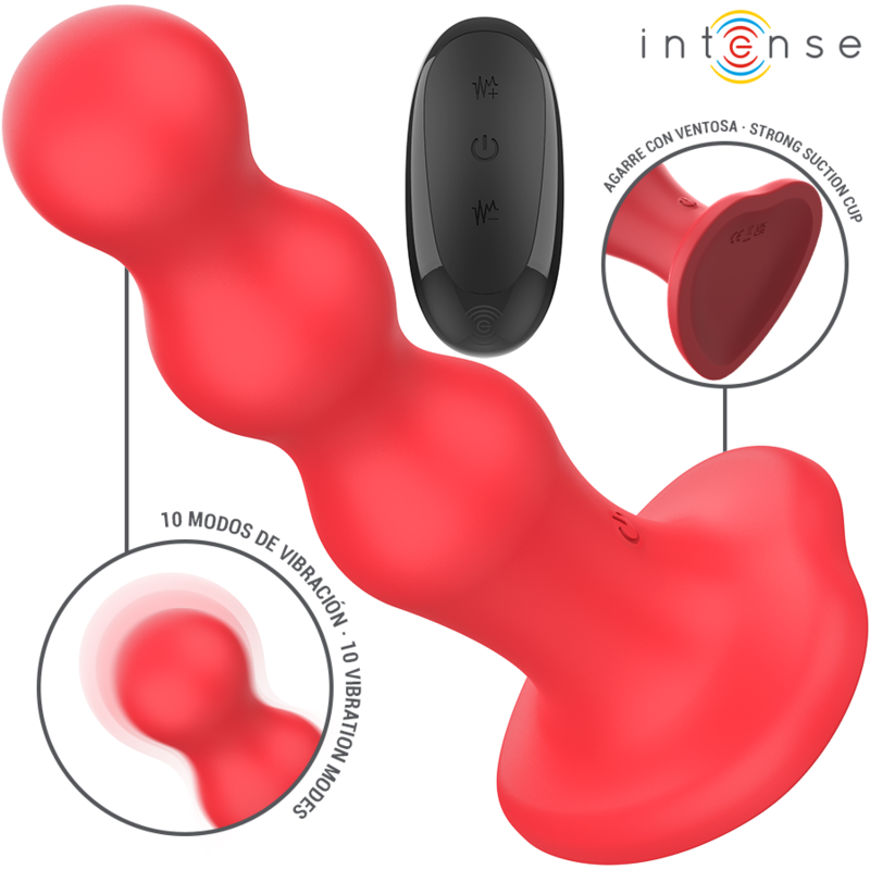INTENSE - CODY VIBRATEUR AVEC VENTOUSE TÉLÉCOMMANDE ROUGE - Sensualia