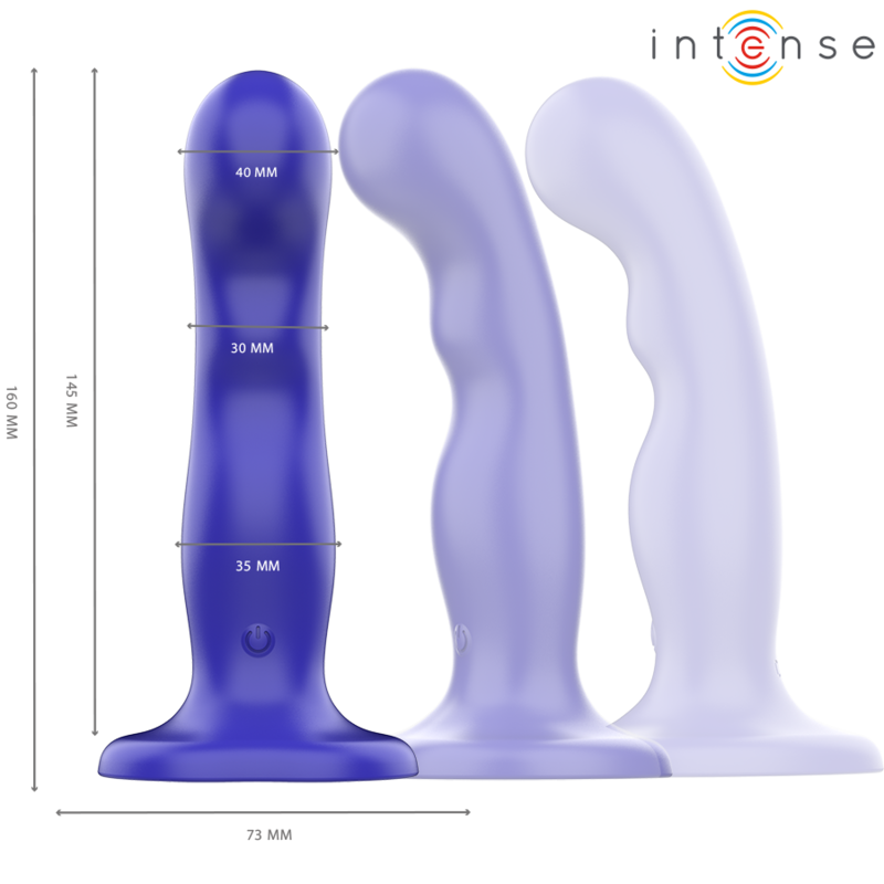 INTENSE - SHORTY VIBRATEUR AVEC VENTOUSE TÉLÉCOMMANDE BLEUE - Sensualia