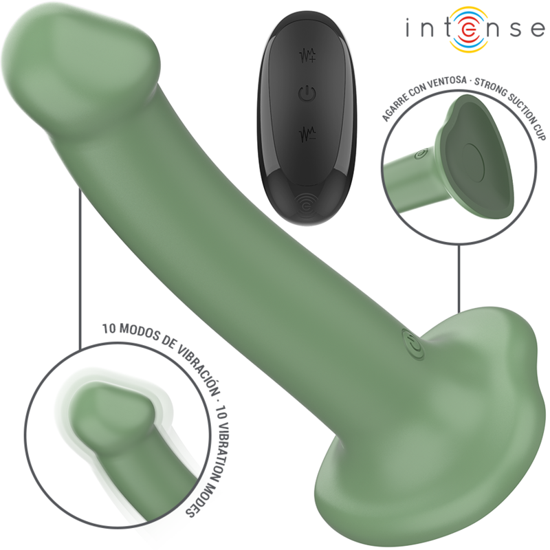 INTENSE - BECCA VIBRATEUR AVEC VENTOUSE 10 VIBRATIONS TÉLÉCOMMANDE VERTE - Sensualia