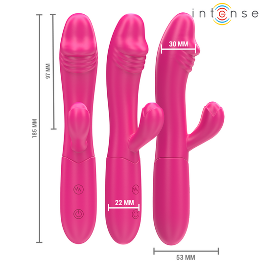 INTENSE - IVY VIBRATEUR FLEXIBLE 10 VIBRATIONS AVEC LANGUE STIMULANTE ROSE - Sensualia