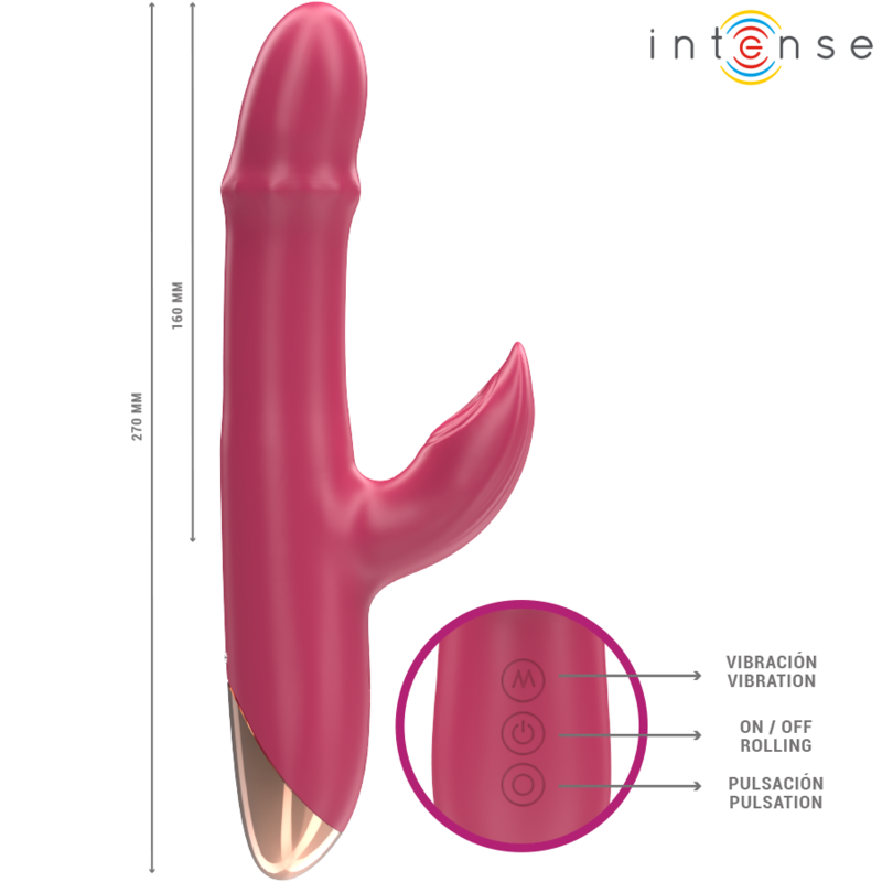 INTENSE - CHLOE VIBRATEUR MULTIFONCTION 3 EN 1 ROUGE - Sensualia