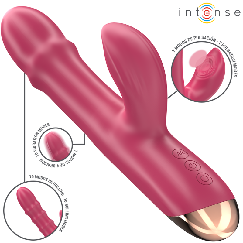 INTENSE - CHLOE VIBRATEUR MULTIFONCTION 3 EN 1 ROUGE - Sensualia