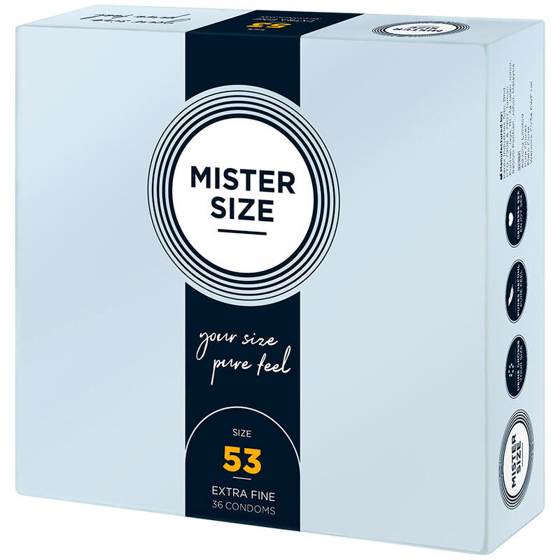MISTER SIZE - PRÉSERVATIF TAILLE M 53 MM (36 UNITÉS) - Sensualia