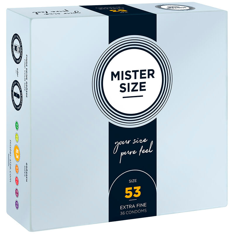 MISTER SIZE - PRÉSERVATIF TAILLE M 53 MM (36 UNITÉS) - Sensualia