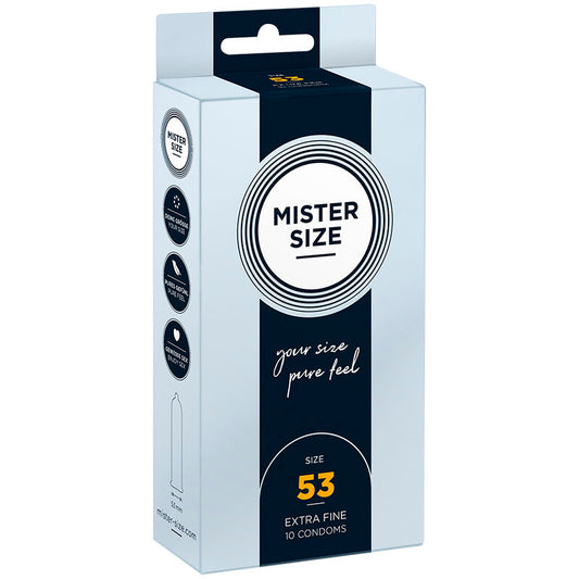 MISTER SIZE - PRÉSERVATIF TAILLE M 53 MM (10 UNITÉS) - Sensualia