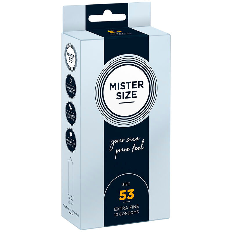 MISTER SIZE - PRÉSERVATIF TAILLE M 53 MM (10 UNITÉS) - Sensualia