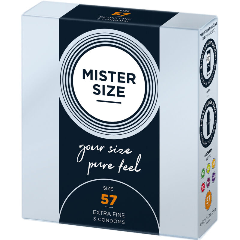 MISTER SIZE - PRÉSERVATIF TAILLE L 57 MM (3 UNITÉS) - Sensualia