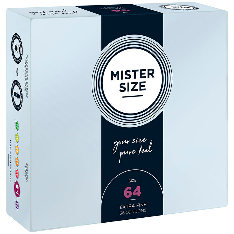 MISTER SIZE - PRÉSERVATIFS TAILLE XXL 64 MM (36 UNITÉS) - Sensualia