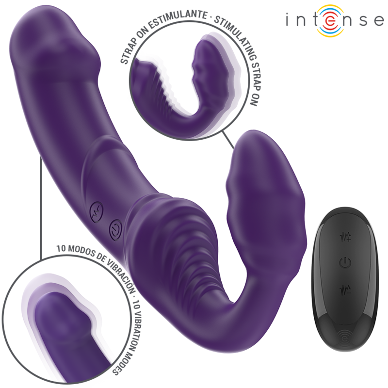 INTENSE - JILL DOUBLE VIBRATEUR 20 CM VIOLET TÉLÉCOMMANDE - Sensualia