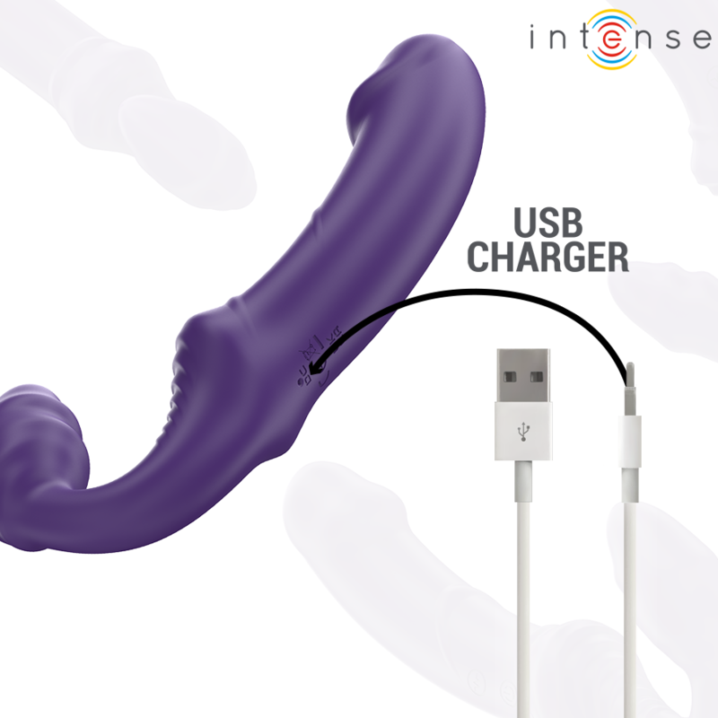 INTENSE - JILL DOUBLE VIBRATEUR 20 CM VIOLET TÉLÉCOMMANDE - Sensualia