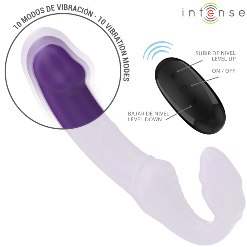 INTENSE - JILL DOUBLE VIBRATEUR 20 CM VIOLET TÉLÉCOMMANDE - Sensualia