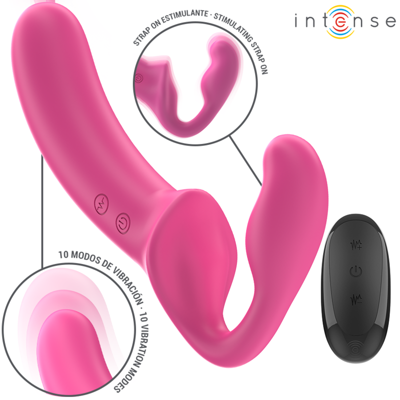 INTENSE - AMY DOUBLE VIBRATEUR 20 CM ROSE TÉLÉCOMMANDE - Sensualia