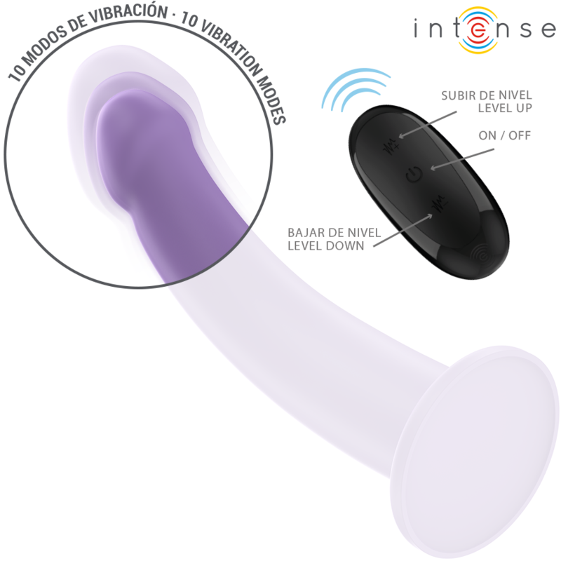 INTENSE - EDDIE VIBRATEUR 17,5 CM 10 VIBRATIONS VIOLET TÉLÉCOMMANDE - Sensualia
