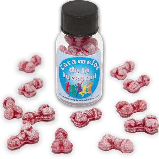 DIABLO PICANTE - 12 BONBONS JEUNESSE FORME PÉNIS FRAISE/CERISE - Sensualia