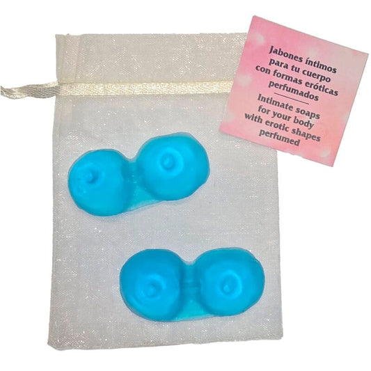 DIABLO PICANTE - 2 SAVONS PARFUMÉS EN FORME DE SEINS BLEU - Sensualia