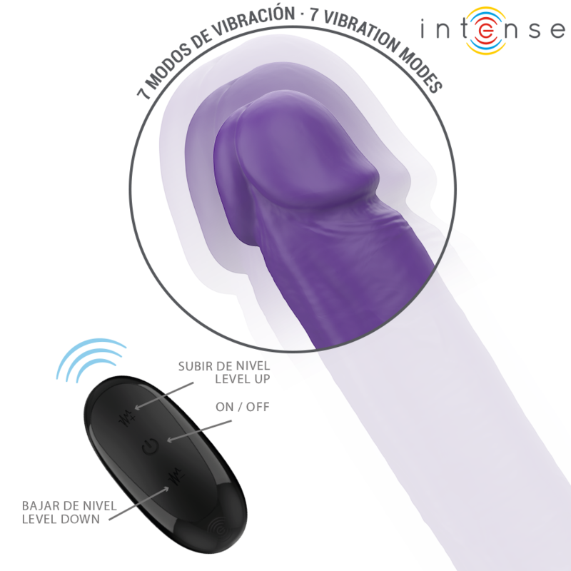 INTENSE - GUNTER DILDO DOUBLE VIBRATEUR 40 CM VIOLET TÉLÉCOMMANDE - Sensualia